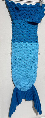Mermaid Tail Blanket Hand Knit Crochet Costume Girls Sleeping Bag Throw Kids